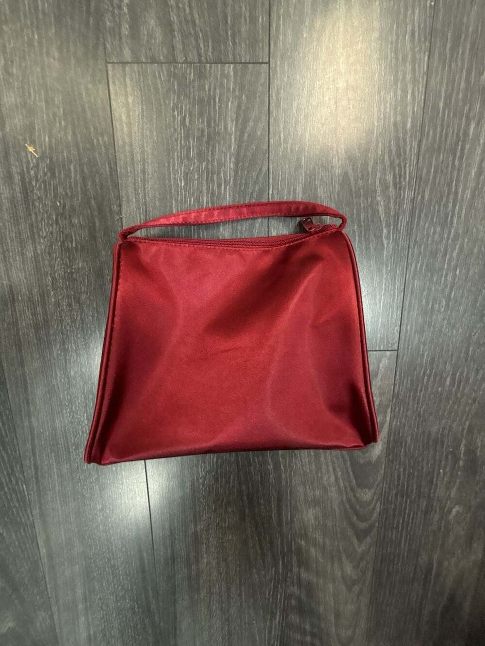 Vintage 1998 Avon Elegant Evening Burgundy Satin Makeup Bag